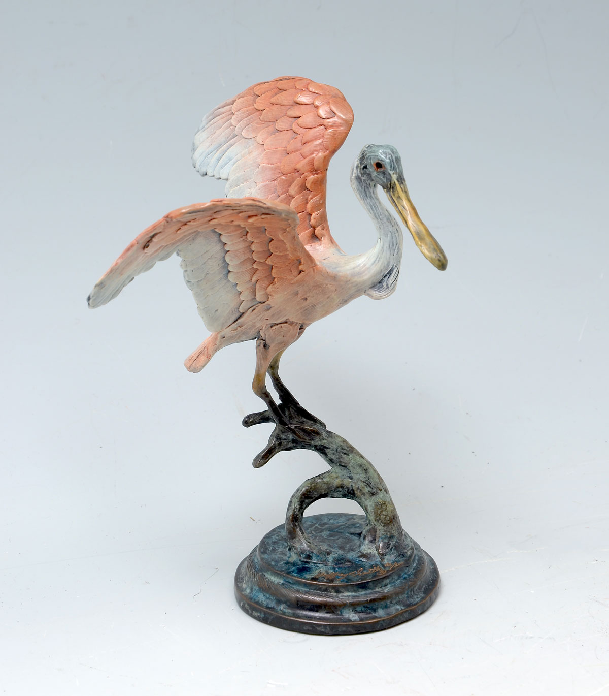 Appraisal: SMITH Geoffrey American Roseate Spoonbill Patinated Bronze '' in height