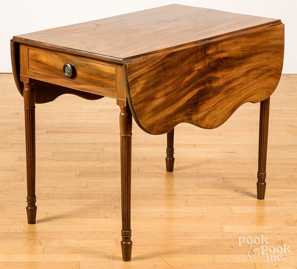 Appraisal: Pennsylvania Sheraton mahogany Pembroke table Pennsylvania Sheraton mahogany Pembroke table