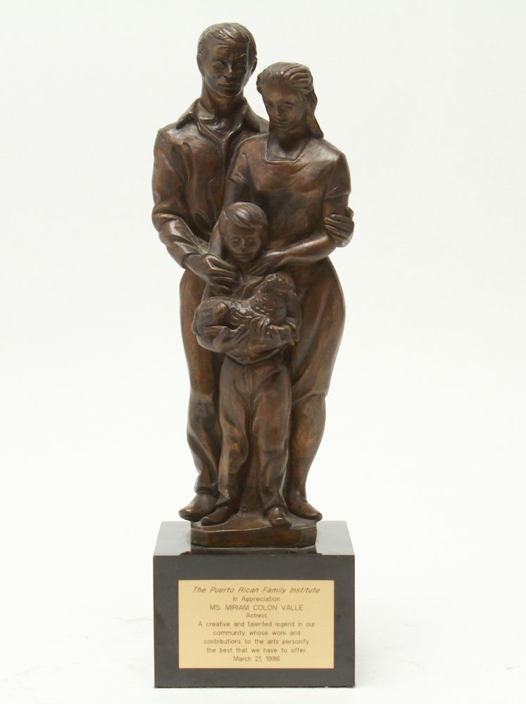 Appraisal: Jose Buscaglia Bronze Family Sculpture Jos Buscaglia Guillermety Puerto Rican