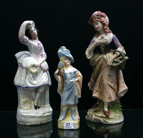 Appraisal: A Staffordshire figure of a dancing maiden cm high together