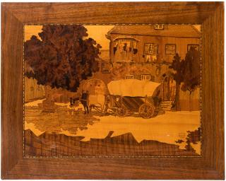 Appraisal: Okito Theodore Tobias Bamberg Marquetry Panel by Okito Chicago Finely