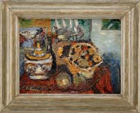 Appraisal: DAVID DAVIDOVICH BURLIUK American - TABLETOP STILL LIFE Oil on