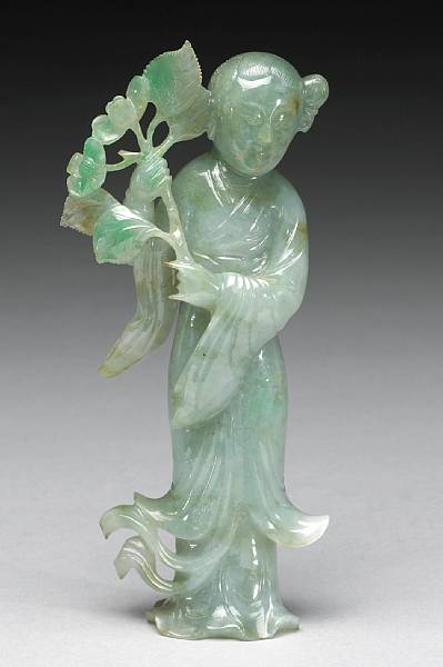 Appraisal: Chinese Works of Art Jade and Hardstone Carvings The young