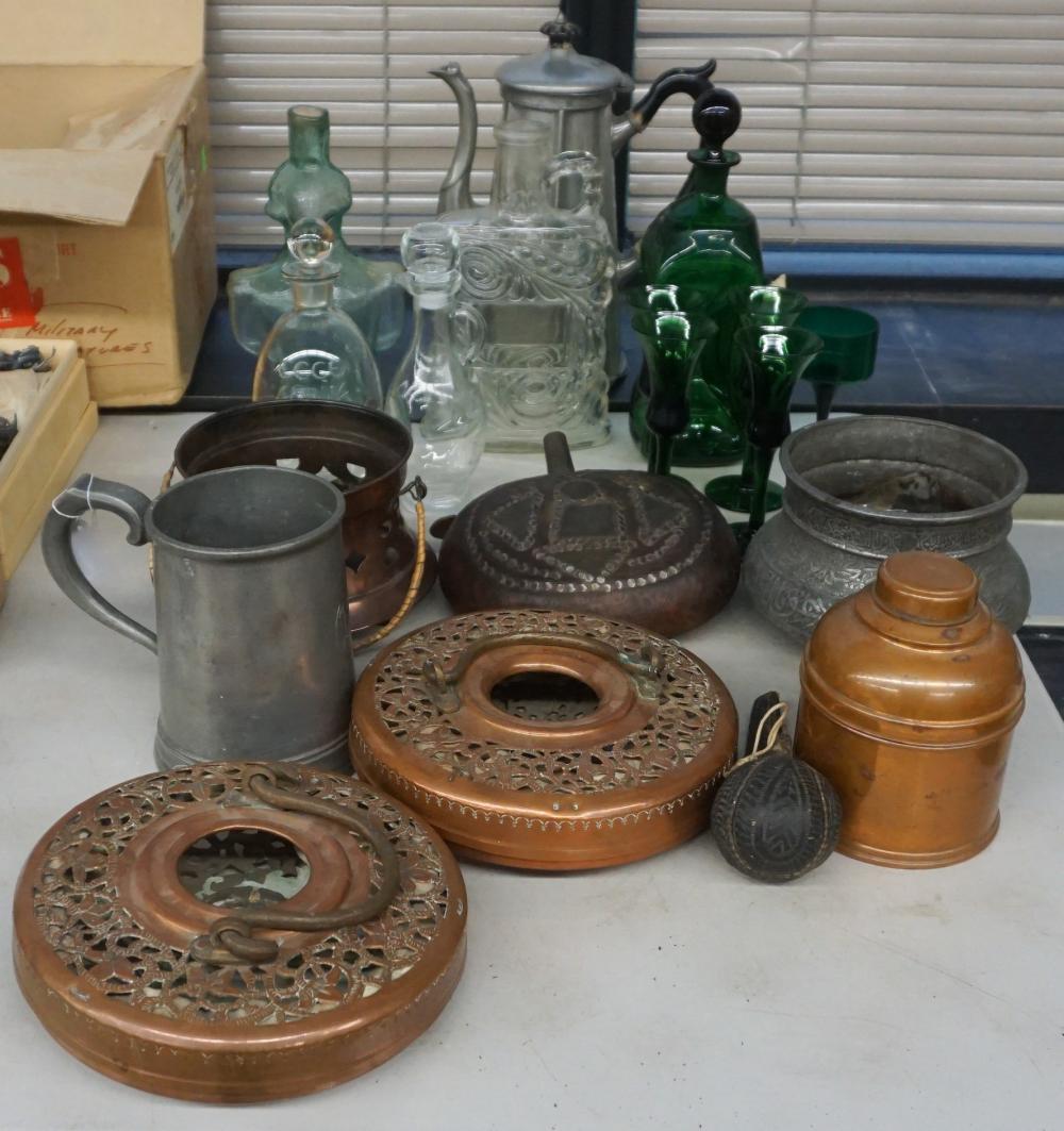 Appraisal: Collection of Antique Glass and Assorted Metalware