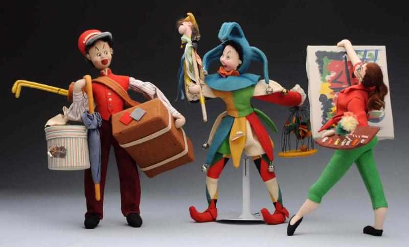 Appraisal: Lot of Cloth Caricature Dolls Made in Spain Klumpe Bellhop