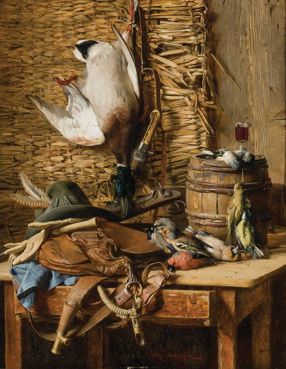 Appraisal: FRITZI MIKESCH Austrian - Still Life A Hunter's Bounty oil