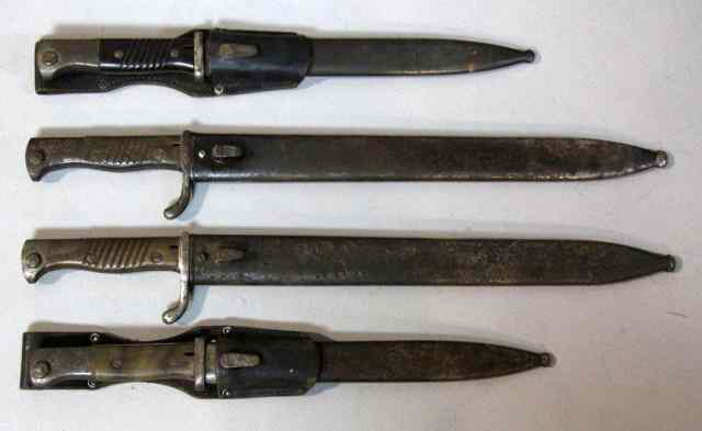 Appraisal: Military Bayonets WWIIWith scabards '' overall length wear and minor