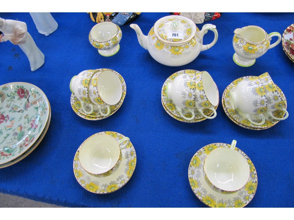 Appraisal: Paragon floral decorated teaset and two Celadon plates