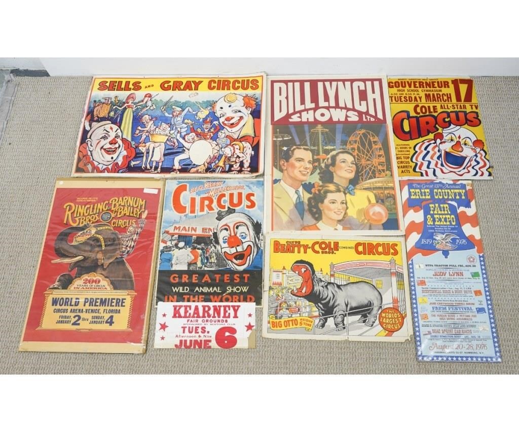 Appraisal: Seven circus posters of various makers and troops and locations