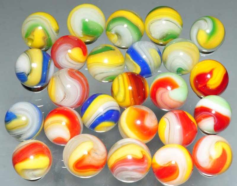 Appraisal: Lot of Akro Marbles Description Includes popeyes three tricolor and