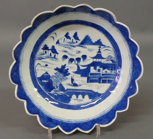 Appraisal: Chinese Canton blue and white porcelain bowl c with a