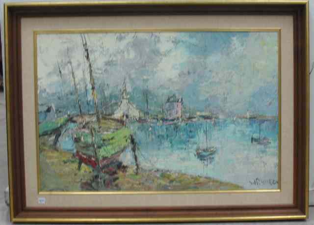 Appraisal: WALTER PRESCHER VAN ED OIL ON BOARD German - Sailboats