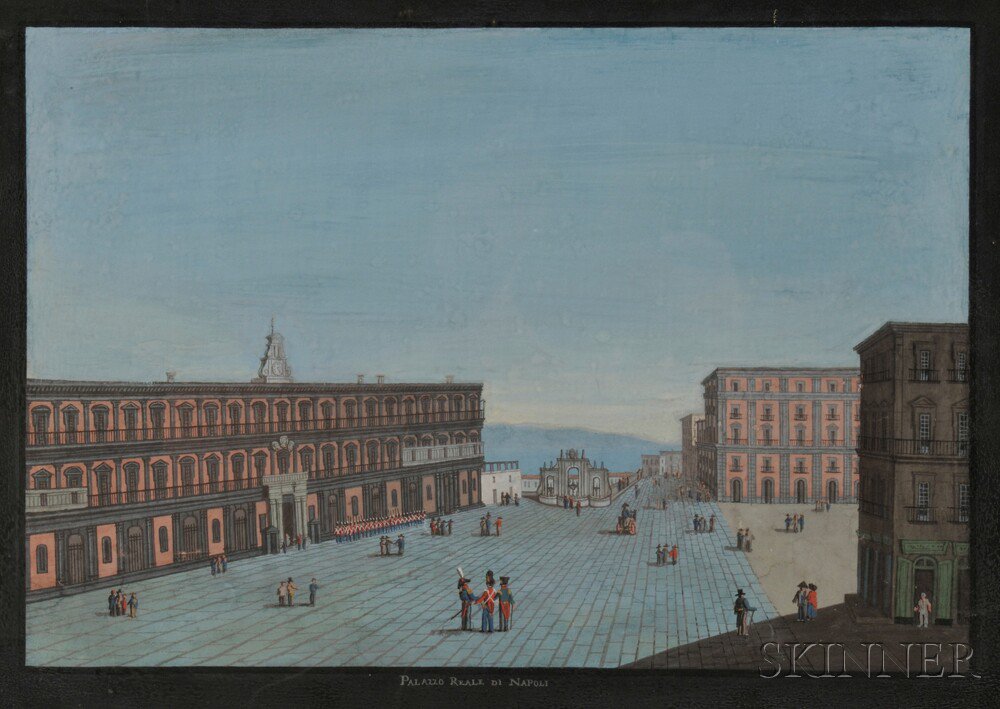 Appraisal: Italian School th Century Palazzo Reale di Napoli Unsigned Gouache