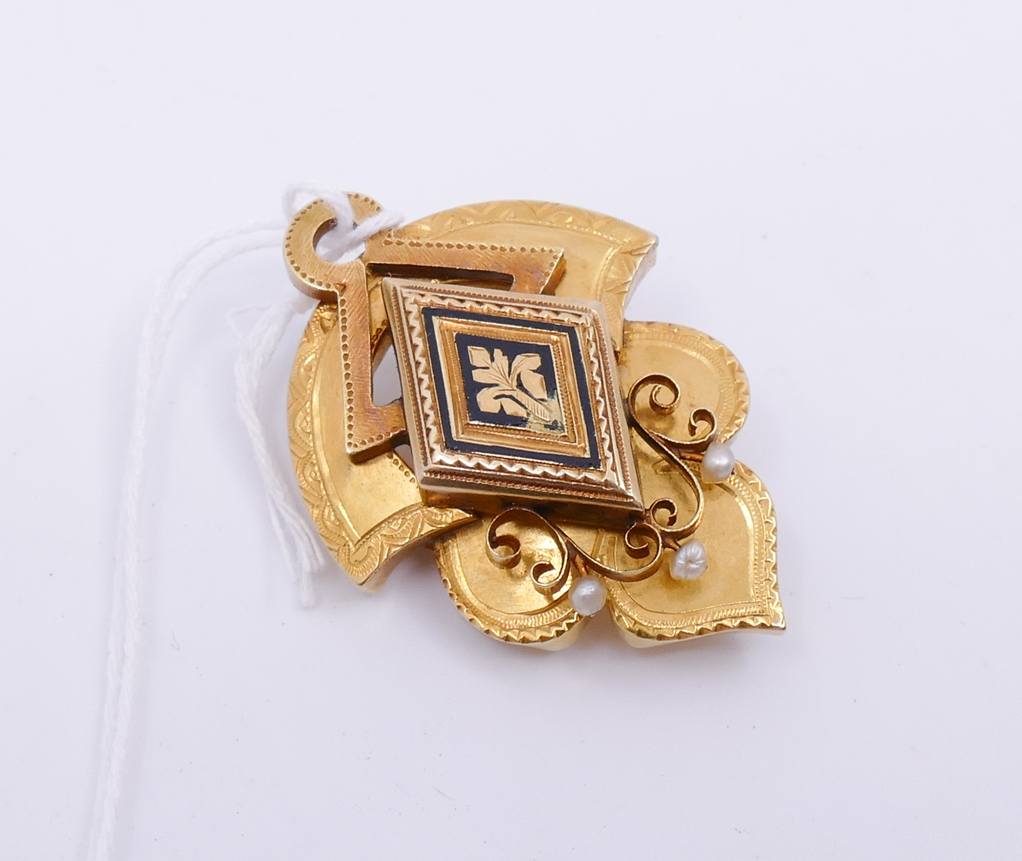 Appraisal: Victorian Niello K Brooch- ''- g