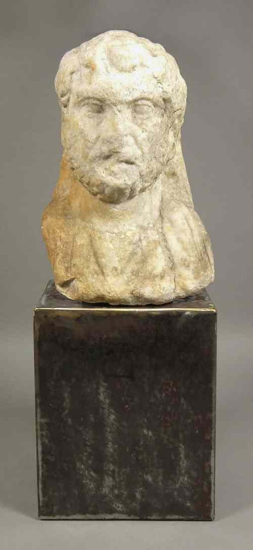 Appraisal: A Roman white marble bust of a man of Senatorial