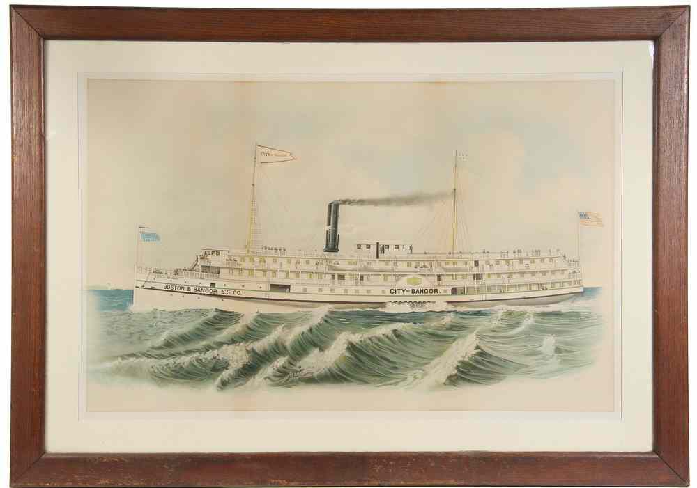 Appraisal: CHROMOLITHO SHIP PORTRAIT - 'City of Bangor' of the Boston