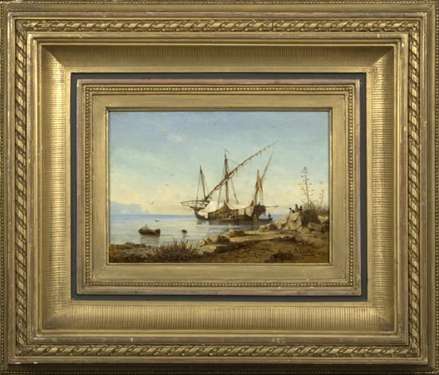 Appraisal: Continental School Fourth Quarter th Century Coastal View with Figures