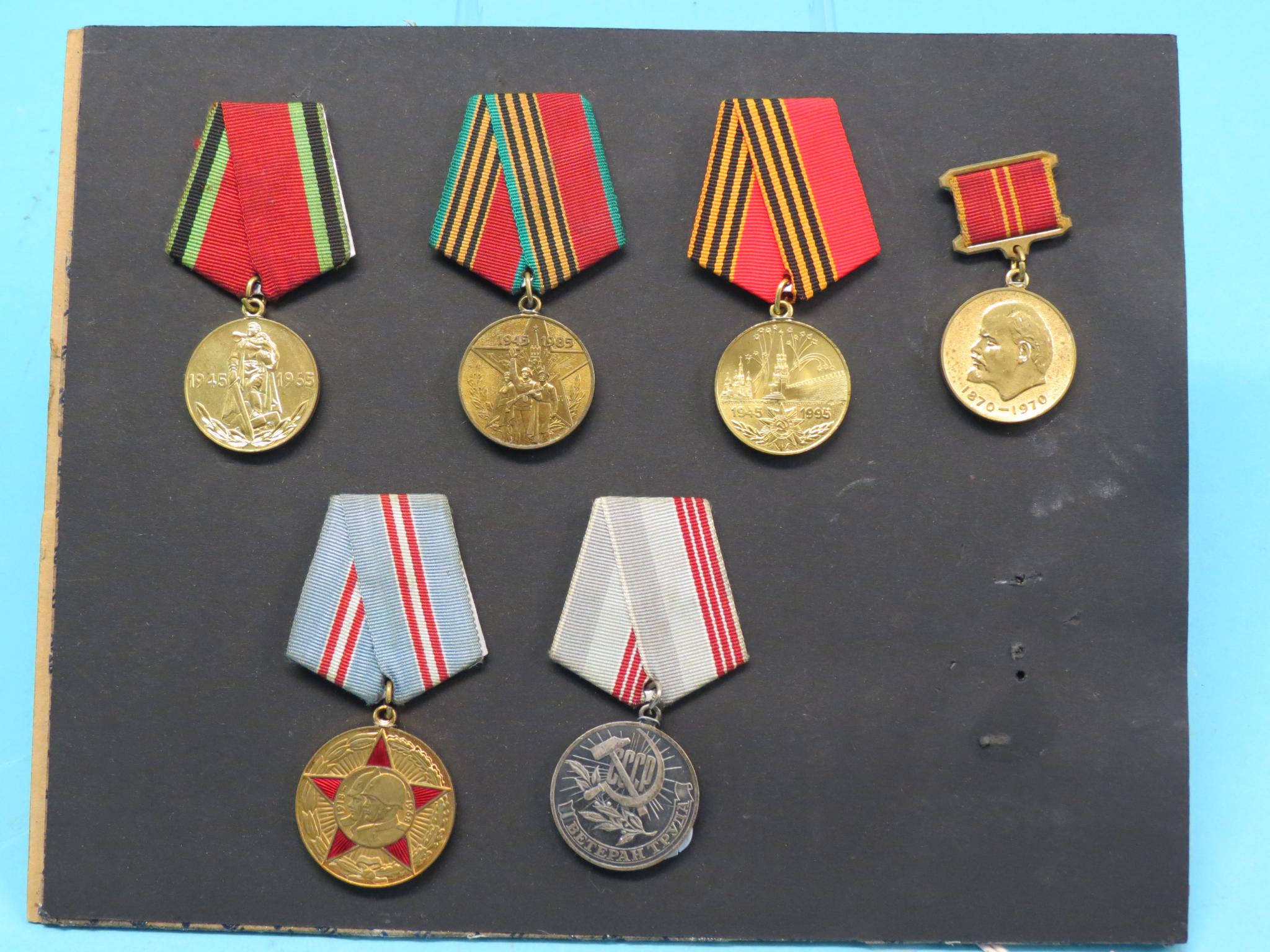 Appraisal: Six various Russian commemorative medals each with ribbon suspension