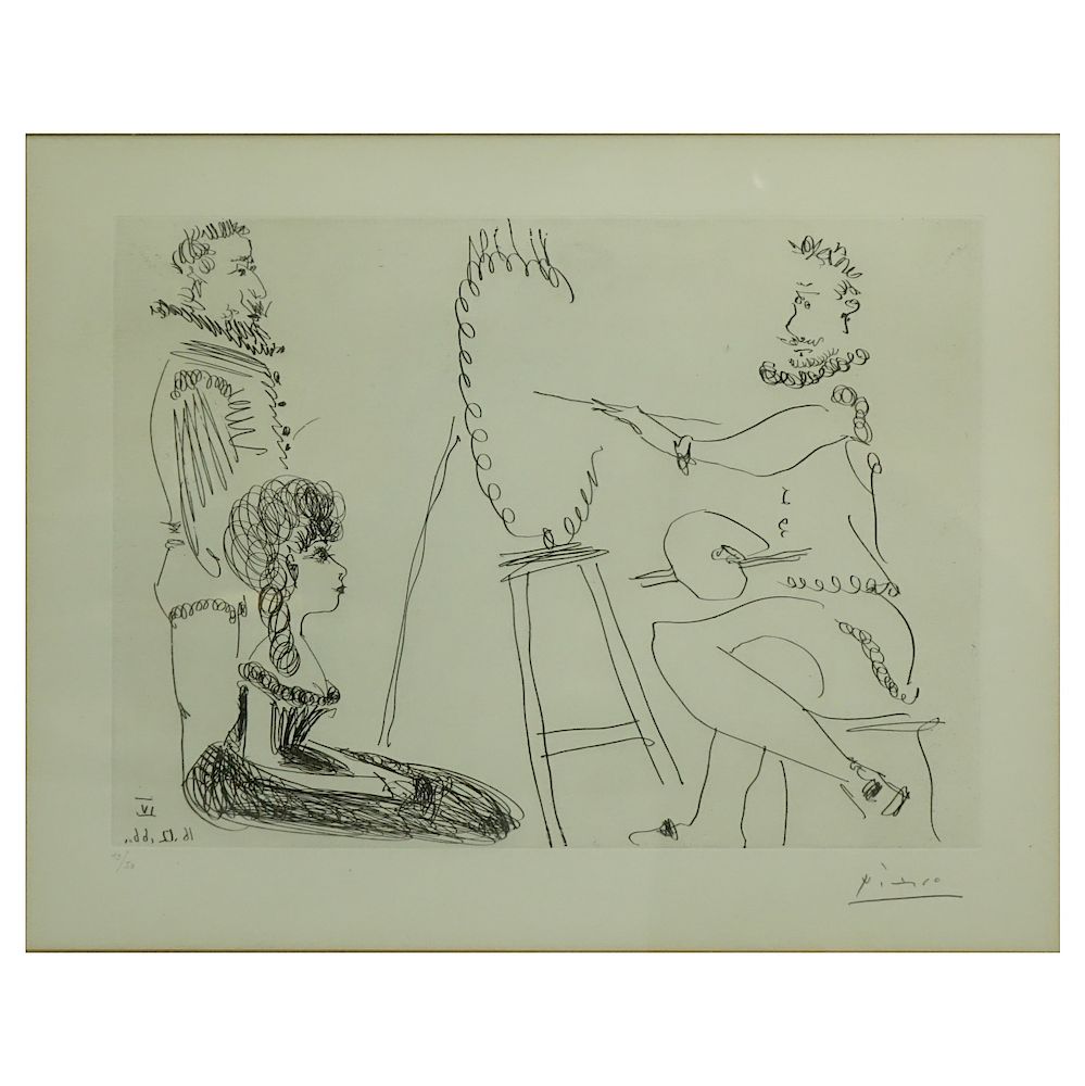 Appraisal: Pablo Picasso Etching Pablo Picasso Spanish - Le Portraitiste Etching