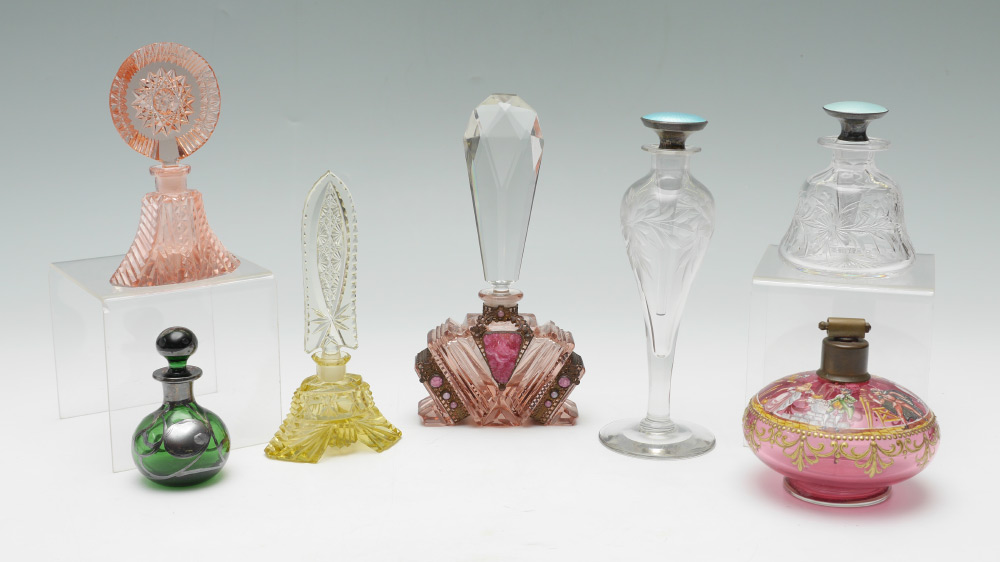 Appraisal: ESTATE COLLECTION OF GLASS PERFUMES An assembled collection of perfume