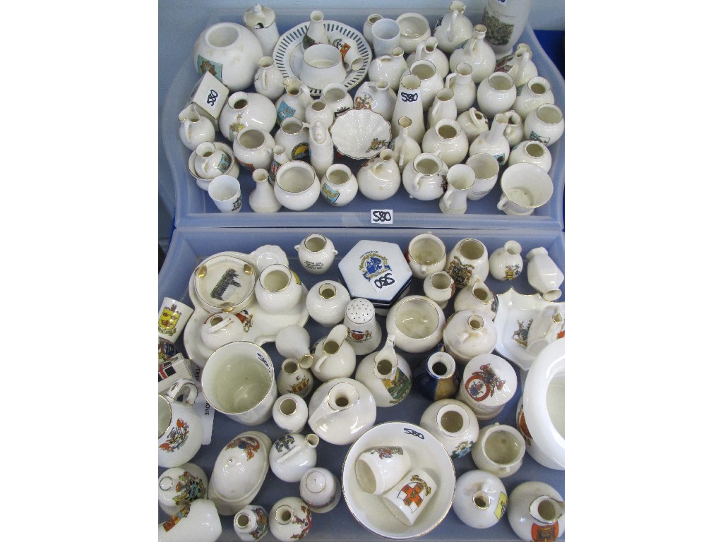 Appraisal: Two trays of assorted crested ware