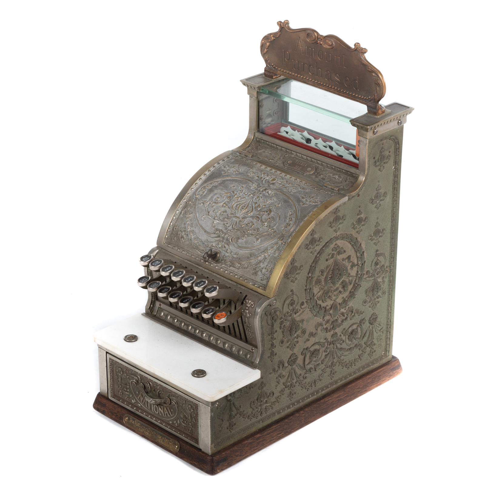 Appraisal: NATIONAL CASH REGISTER MODEL Circa - nickel plate and brass