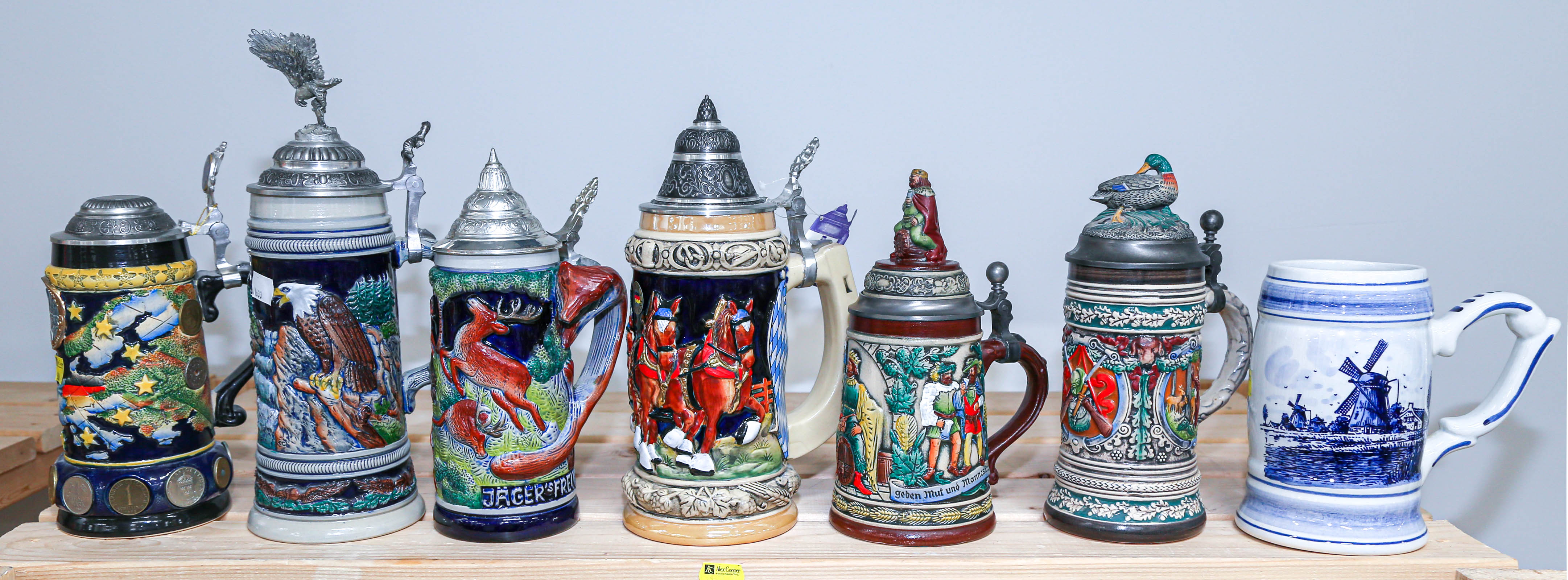 Appraisal: SEVEN ASSORTED GERMAN BEER STEINS