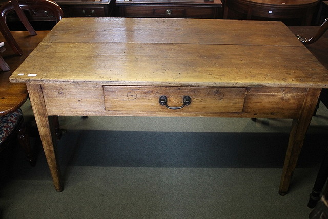 Appraisal: A TH CENTURY WAXED PINE FARMHOUSE KITCHEN TABLE the plank