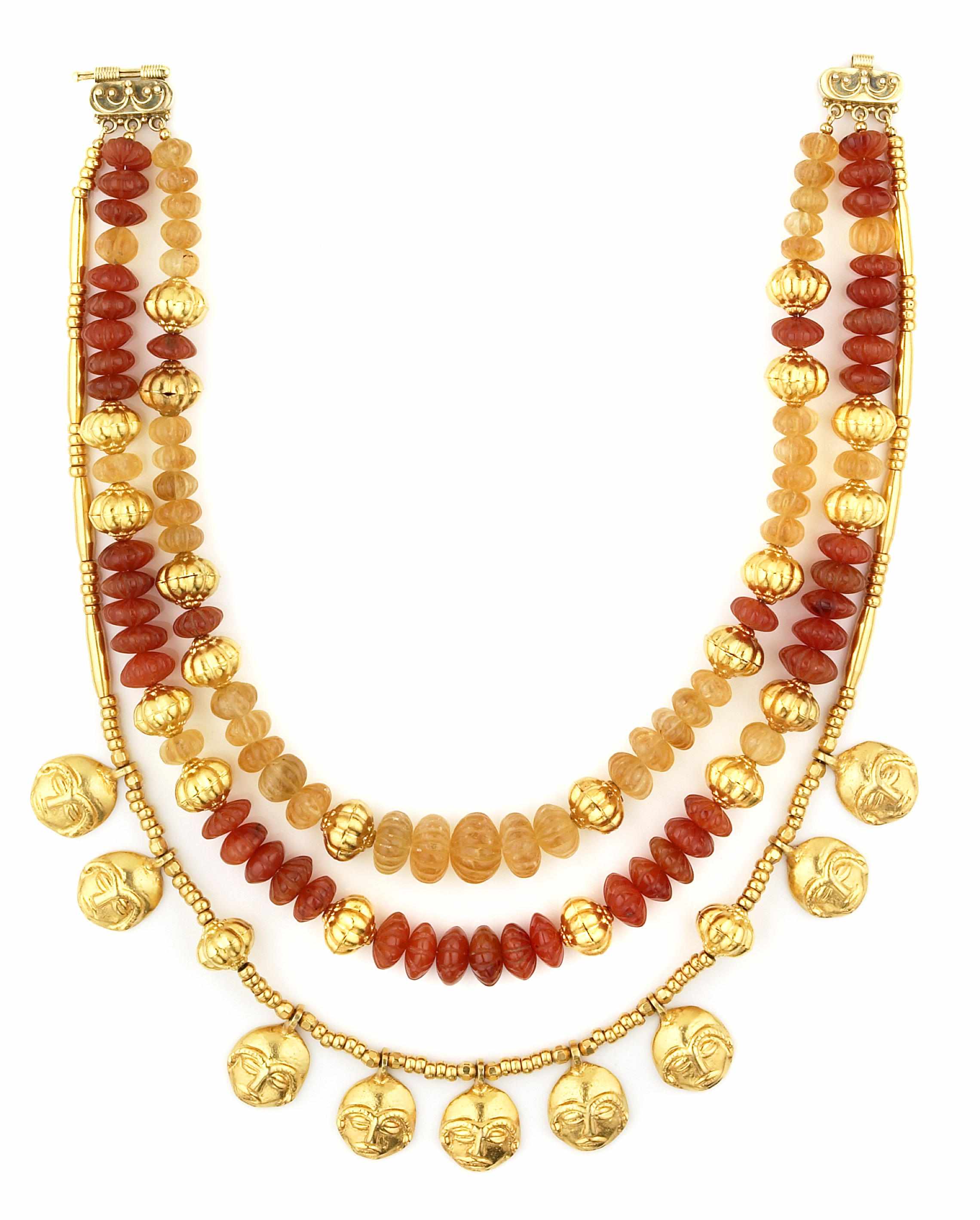 Appraisal: Tony Duquette American - sA fluted citrine carnelian and vermeil