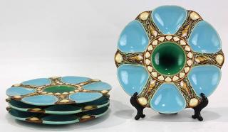 Appraisal: lot of Minton majolica sea green ground oyster plates lot