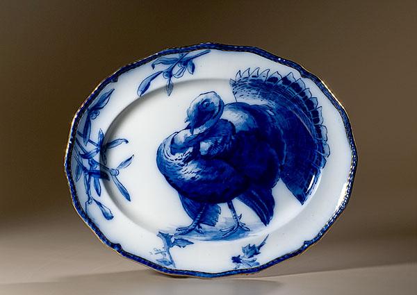 Appraisal: ROYAL DOULTON FLOW BLUE TURKEY PLATTER English late th century