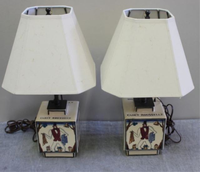 Appraisal: Pair of Vintage French Lamps SignedLallemant France Decorated with musical