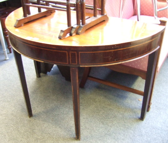 Appraisal: A George III 'D' end dining table the demi-lune top