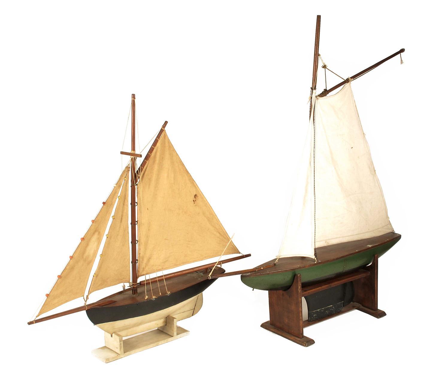 Appraisal: Two painted wood pond yachts