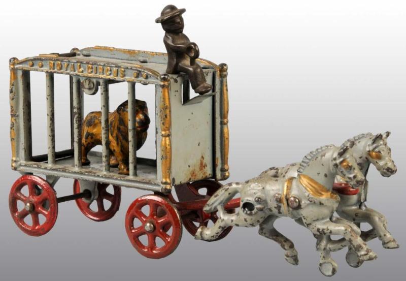 Appraisal: Cast Iron Hubley -Horse Royal Circus Cage Wagon Description Includes