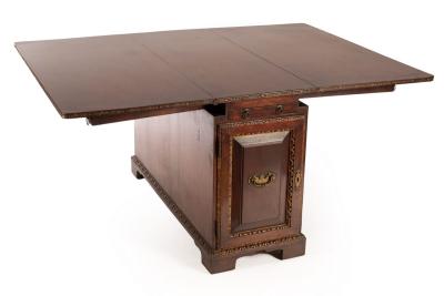 Appraisal: A captain's th Century mahogany two-flap desk of unusual design