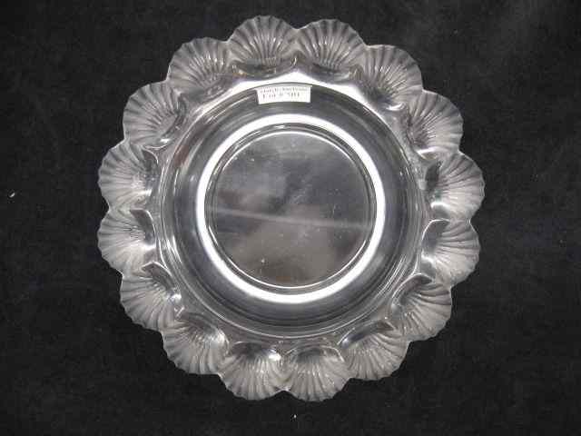 Appraisal: Lalique French Crystal Bowl frosted scallop shell border '' diameter