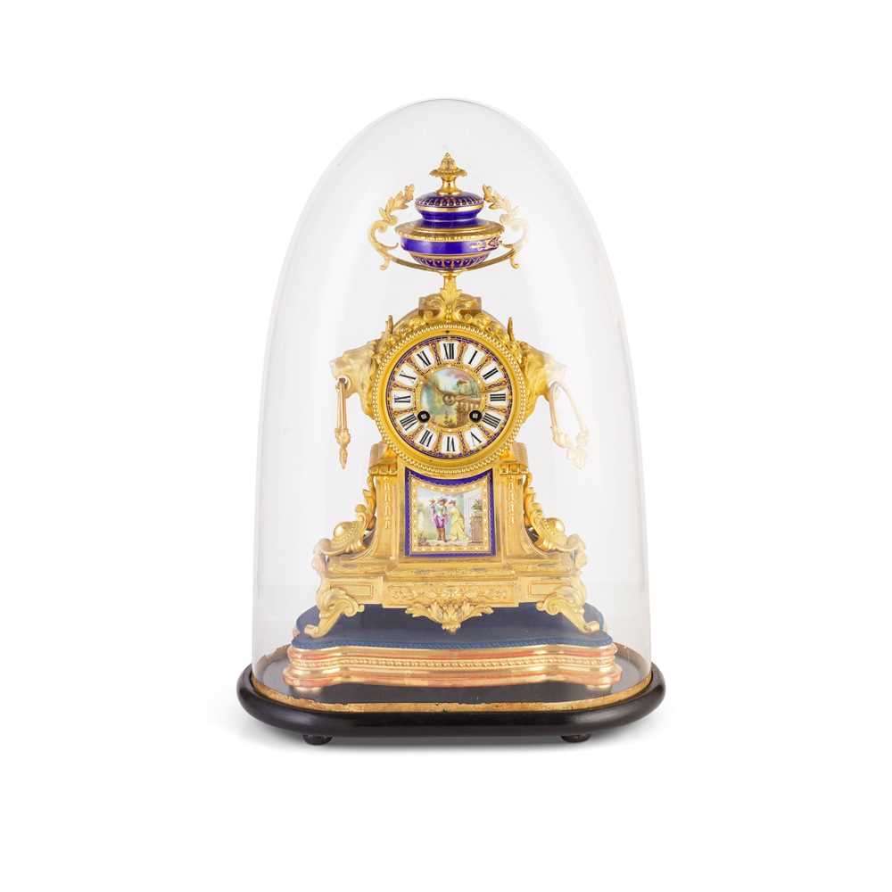 Appraisal: FRENCH PORCELAIN AND GILT METAL MANTEL CLOCK TH CENTURY the