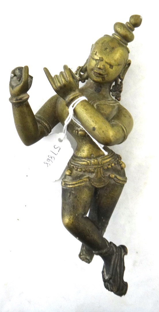 Appraisal: An Indian bronze figure of Krishna probably th century standing