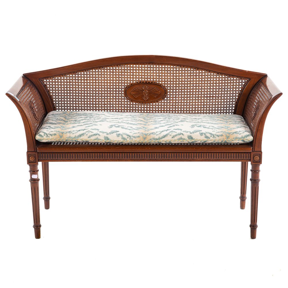 Appraisal: Italian Louis XVI Style Cane Seat Window Bench With carved