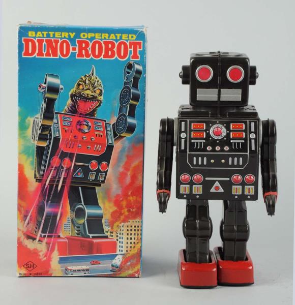 Appraisal: Japanese Battery - Operated Tin Litho Dino Robot In original