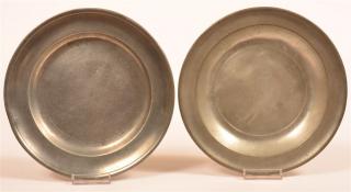 Appraisal: Two Philadelphia Pewter Plates with Love Birds Two th Century