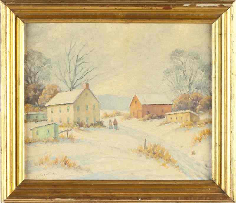 Appraisal: Albert Greene PA - Snow Sceneoil on board signed at