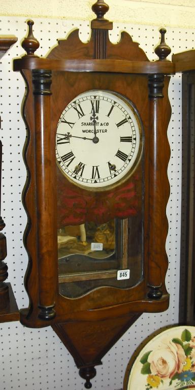 Appraisal: American walnut two train wall clock the cream dial signed