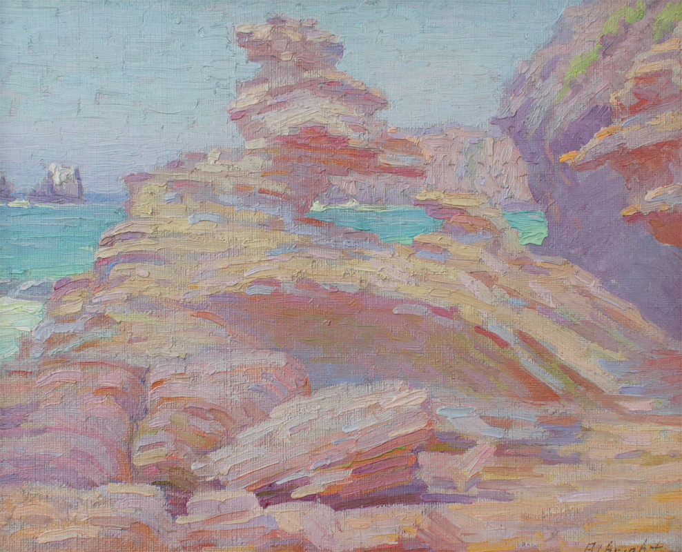 Appraisal: ALBRIGHT Herman Oliver American - Rocky Coastline Oil board ''