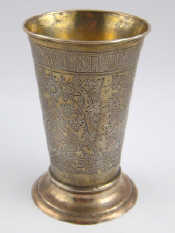 Appraisal: A Russian silver beaker with engraved decoration by I A