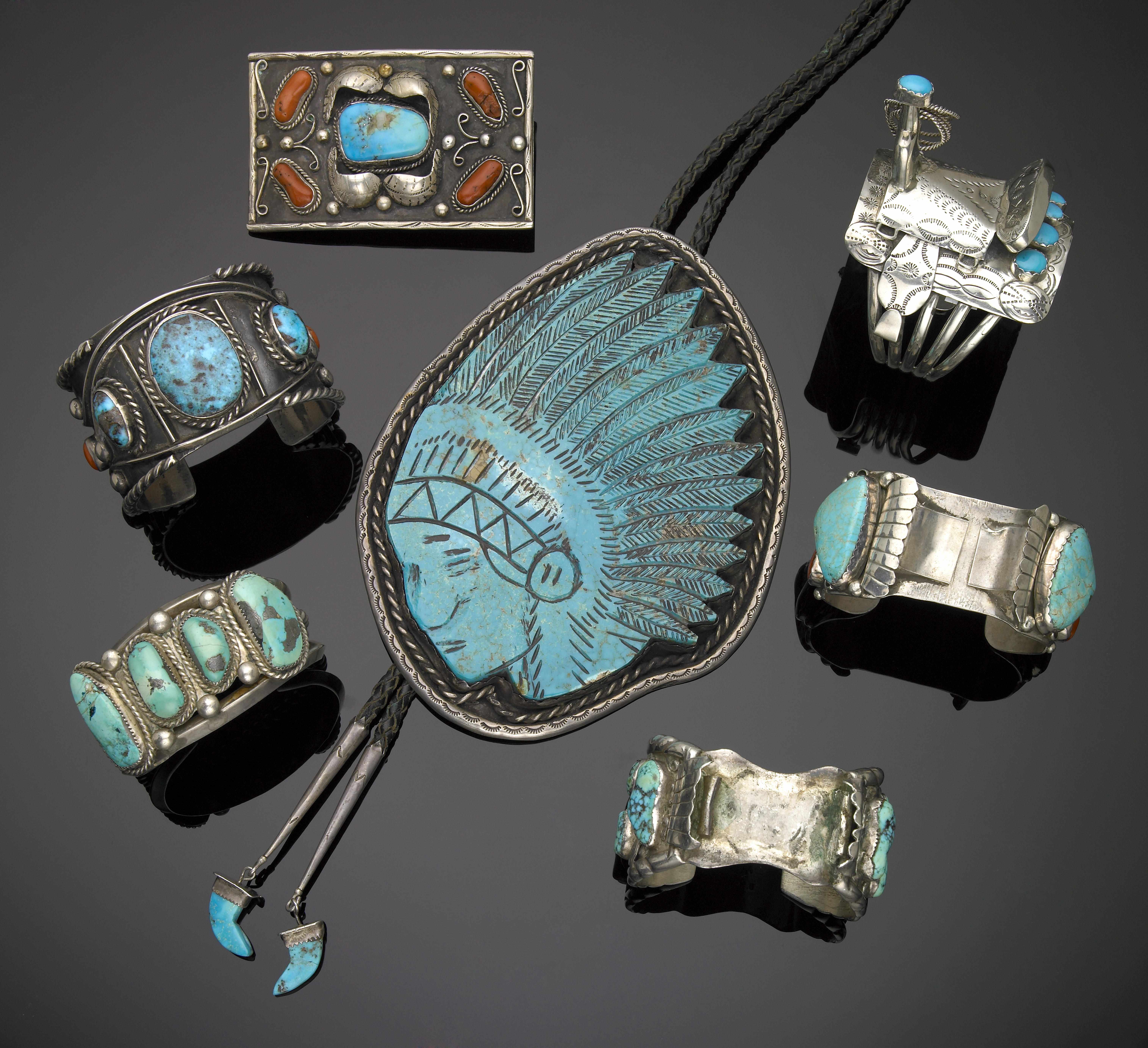 Appraisal: Group of Native American Turquoise Jewelry Many probably for a