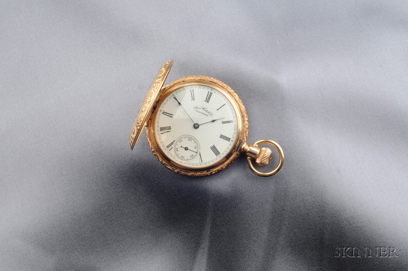 Appraisal: Antique kt Tricolor Gold Hunting Case Pocket Watch American Watch