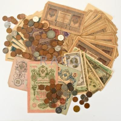 Appraisal: FOREIGN COINS AND CURRENCY Approx Many Russian German and Japanese