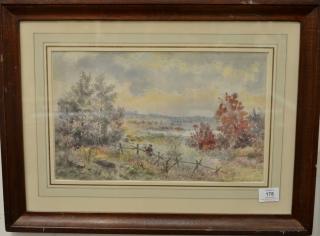 Appraisal: Late th Century watercolor on paper Fall Sporting Scene Hunting